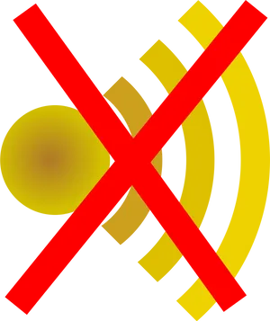 Red X Over Wifi Signal Icon PNG Image