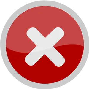 Red X Sign Graphic PNG Image