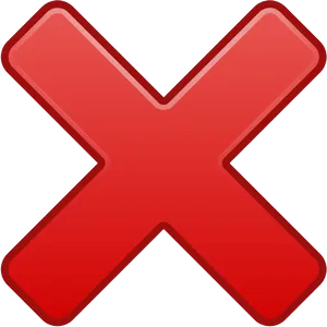 Red X Symbol Graphic PNG Image