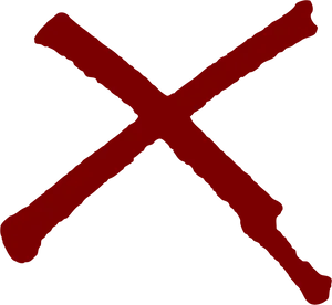 Red X Symbol Graphic PNG Image