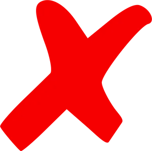 Red X Symbol Graphic PNG Image