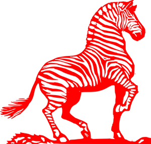 Red Zebra Silhouette Art PNG Image