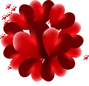 Red3 D Heart Cluster.png PNG Image