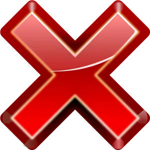 Red3 D Wrong Cross Icon PNG Image