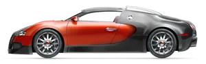 Redand Black Bugatti Veyron Side View PNG Image