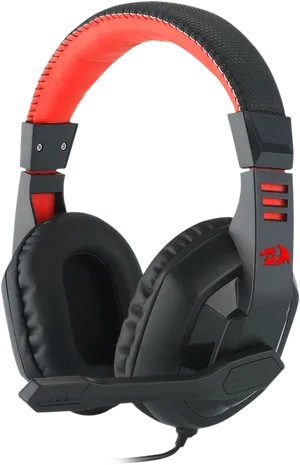 Redand Black Gaming Headset PNG Image