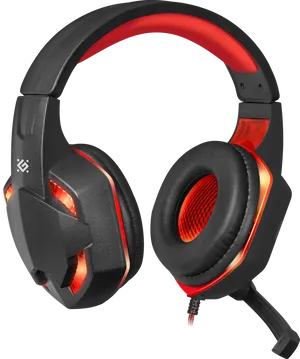 Redand Black Gaming Headset PNG Image