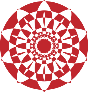 Redand Black Geometric Mandala PNG Image