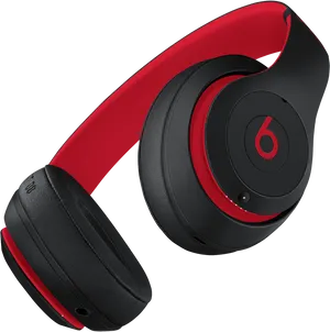 Redand Black Over Ear Headphones PNG Image