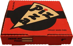 Redand Black Pizza Box Design PNG Image