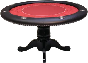 Redand Black Poker Table PNG Image