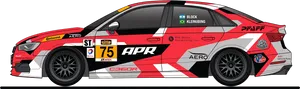 Redand Black Rally Car Graphic PNG Image