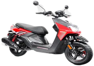 Redand Black Scooter Isolated PNG Image