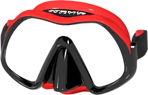 Redand Black Snorkeling Mask PNG