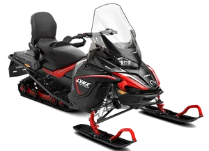 Redand Black Snowmobile Isolated PNG Image