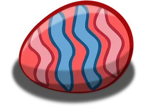 Redand Blue Wavy Easter Egg PNG Image