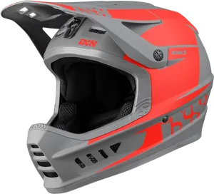 Redand Gray Offroad Motorcycle Helmet PNG Image