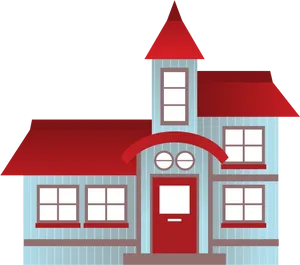 Redand Gray Vector House PNG Image