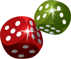 Redand Green Dice Illustration PNG Image