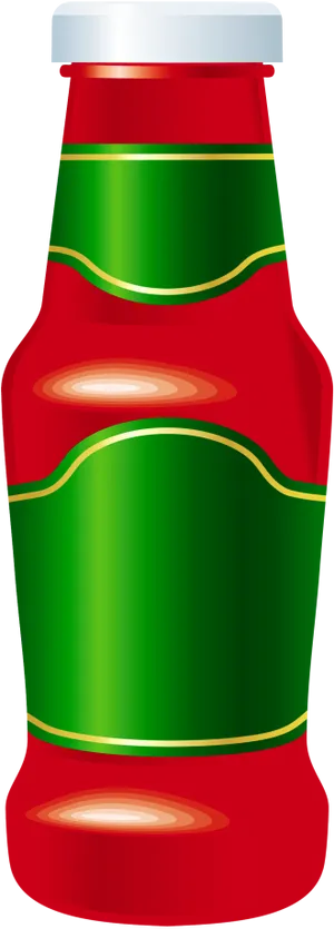 Redand Green Ketchup Bottle Vector PNG Image