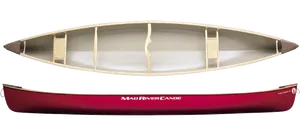 Redand White Canoe Topand Side View PNG Image