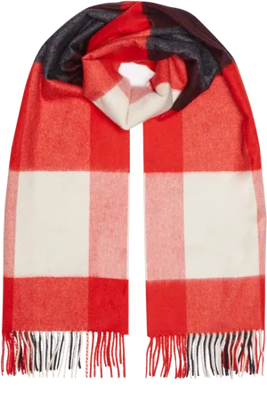 Redand White Checked Scarf PNG Image