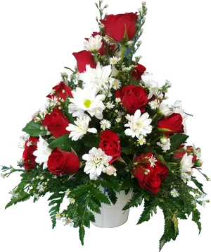 Redand White Rose Bouquet PNG Image