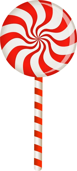 Redand White Swirl Lollipop PNG Image