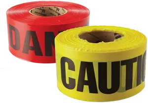 Redand Yellow Caution Tape Rolls PNG Image