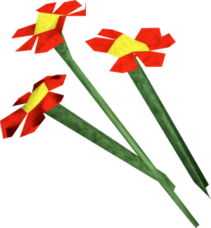 Redand Yellow3 D Flowers PNG Image