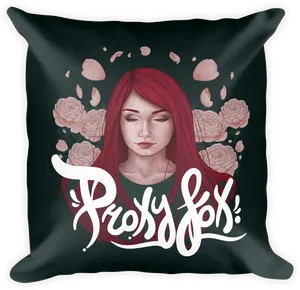 Redhead Dreamsand Roses Cushion Design PNG Image