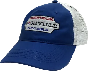 Redneck Nashville Riviera Blue Trucker Hat PNG Image