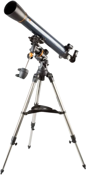 Refractor Telescopeon Tripod PNG Image