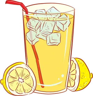 Refreshing Lemonade Glass Illustration PNG Image