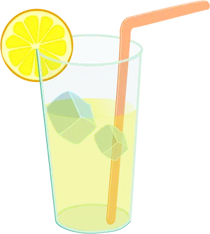 Refreshing Lemonade Glass Illustration PNG Image