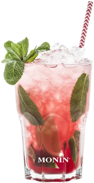 Refreshing Pink Mojito Cocktail PNG Image