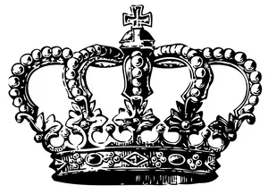 Regal Black Crown Illustration PNG Image