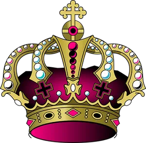 Regal Golden Crown Graphic PNG Image