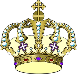 Regal Golden Crown Graphic PNG Image