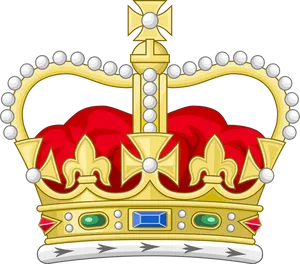 Regal Golden Crown Illustration PNG Image