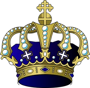 Regal Golden Crown Vector PNG Image