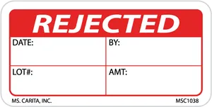 Rejected Label Template PNG Image