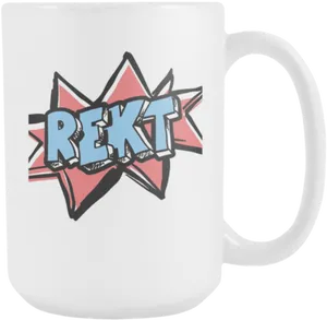 Rekt Comic Style Mug Print PNG Image