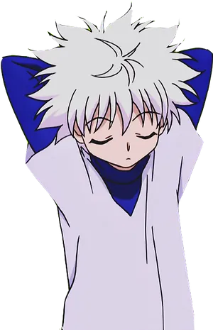 Relaxed Anime Character Killua PNG Image