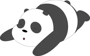 Relaxed Cartoon Panda PNG Image