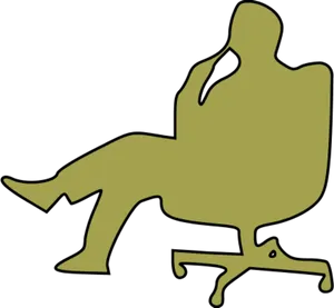 Relaxed Figure Office Chair Silhouette PNG Image