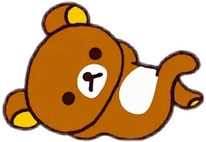 Relaxed Kawaii Bear Cartoon PNG Image