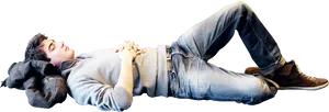 Relaxed Man Lying Down.png PNG Image