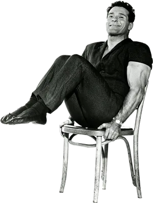 Relaxed Man Sittingon Chair PNG Image