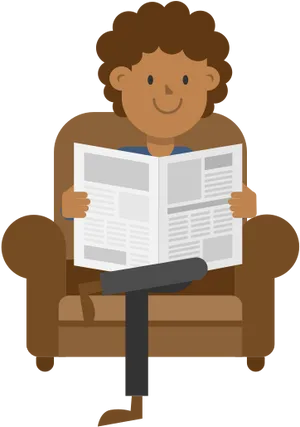 Relaxed Reading Man Illustration PNG Image